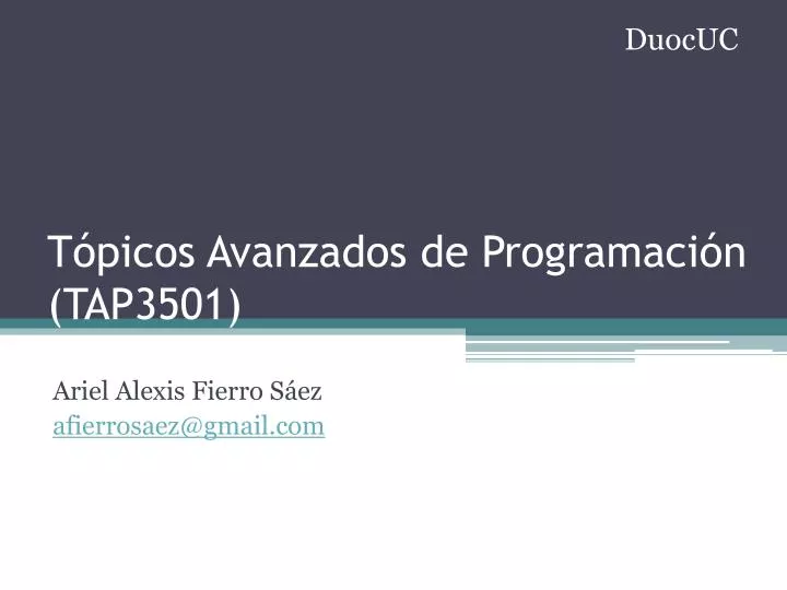 t picos avanzados de programaci n tap3501