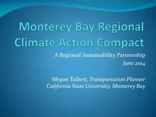 Monterey Bay Regional Climate Action Compact