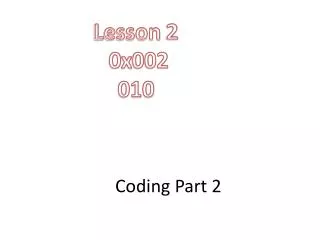 Coding Part 2