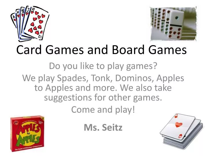 card games and board games