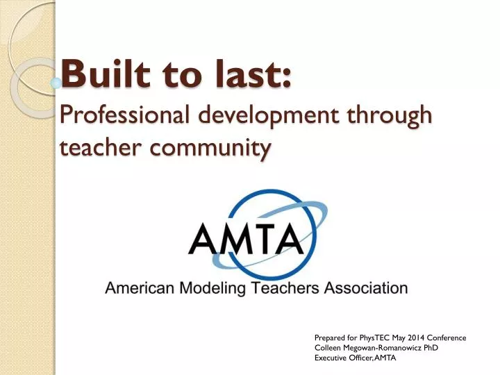 built to last professional development through teacher community
