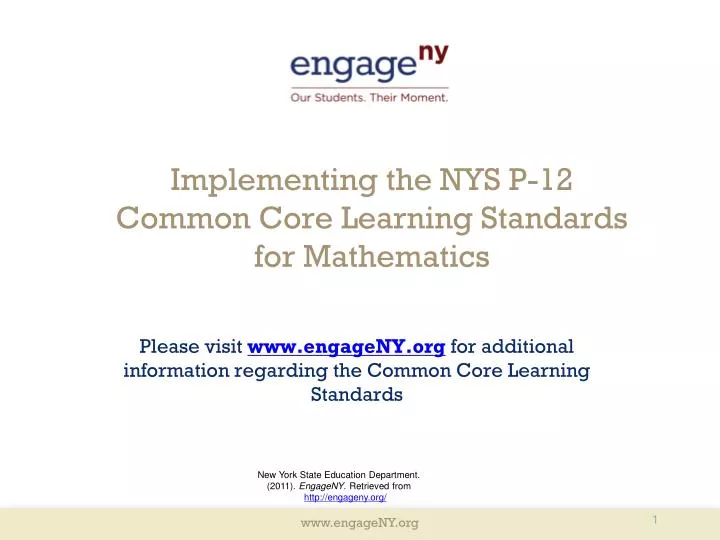 implementing the nys p 12 common core learning standards for mathematics