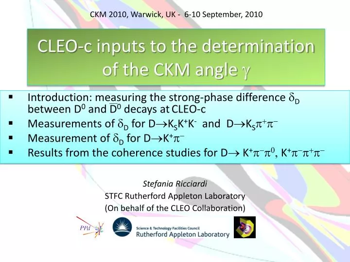 cleo c inputs to the determination of the ckm angle g