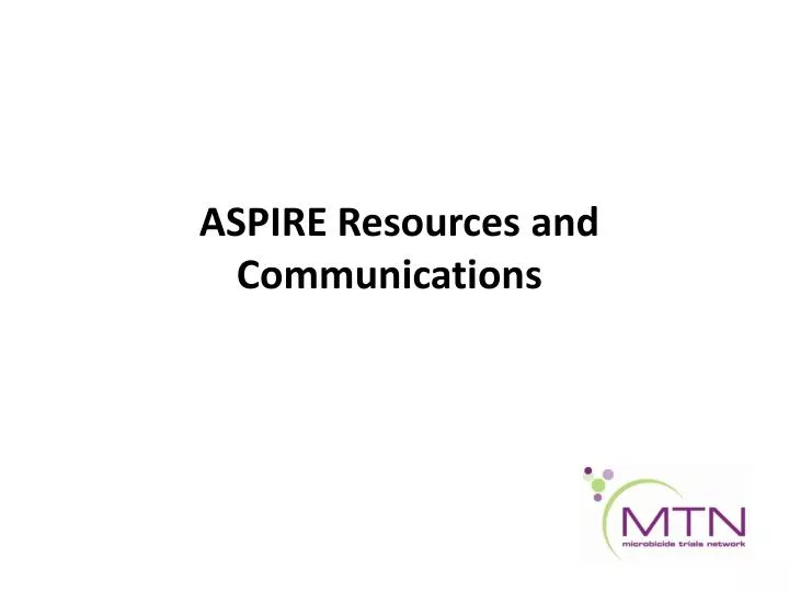 aspire resources and communications