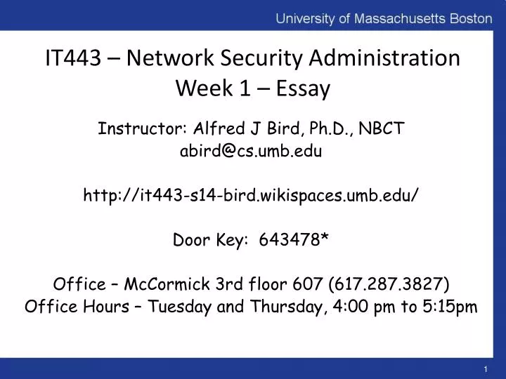 it443 network security administration week 1 essay