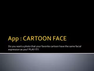 App : CARTOON FACE
