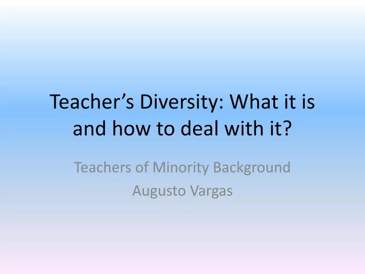 teacher s diversity what it is and how to deal with it