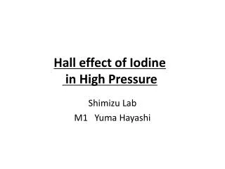 Hall effect of Iodine in High Pressure
