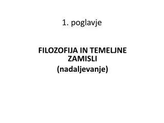 1 poglavje
