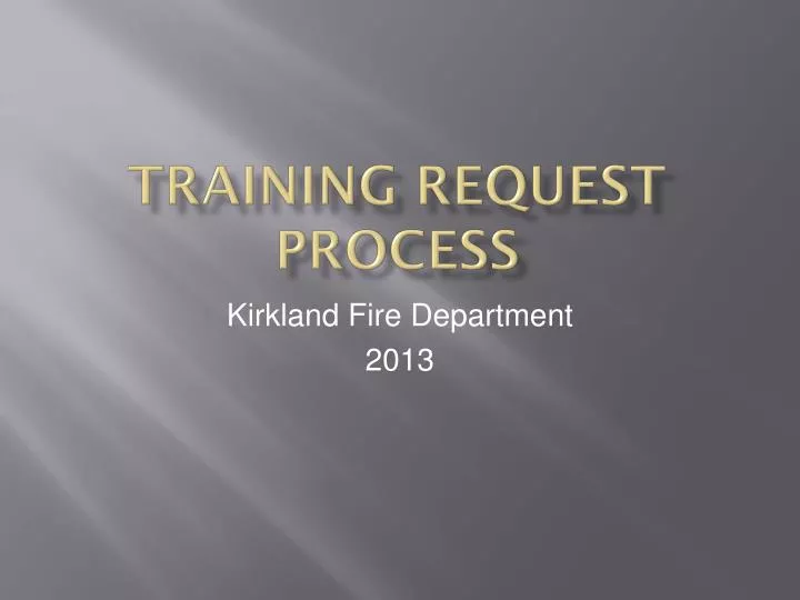 training request process