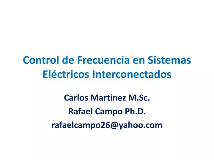 control de frecuencia en sistemas el ctricos interconectados
