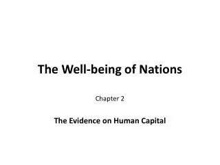 The Well-being of Nations