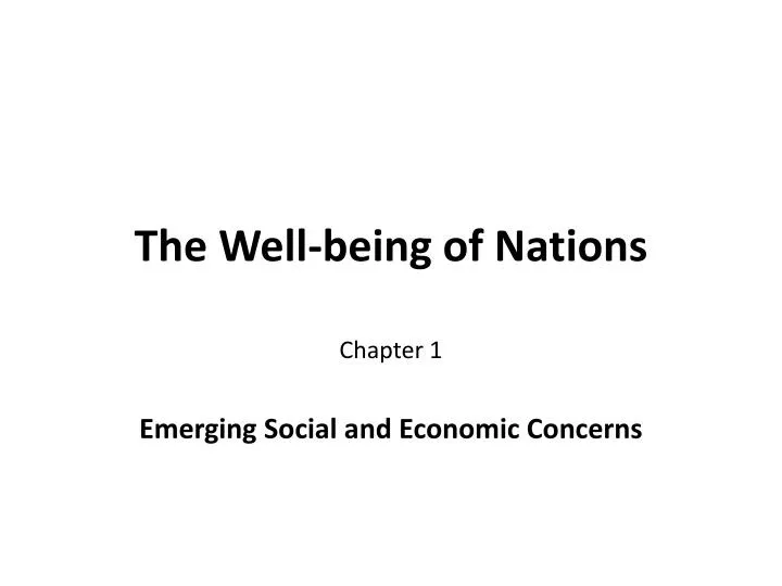 the well being of nations