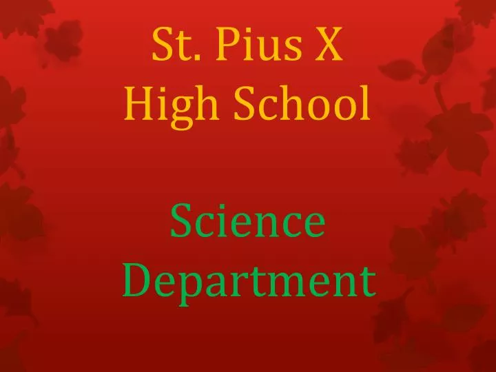 st pius x high school