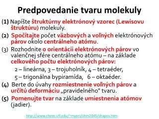 predpovedanie tvaru molekuly