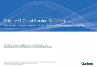 Gartner G-Cloud Service Definition