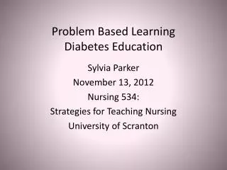 Problem Based Learning Diabetes Education