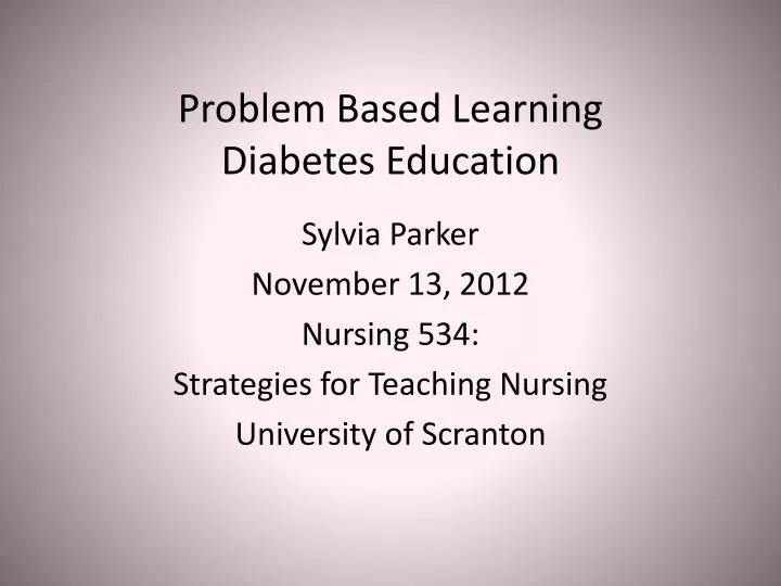 problem based learning diabetes education