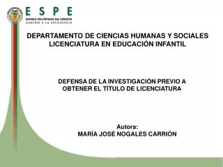 departamento de ciencias humanas y sociales licenciatura en educaci n infantil