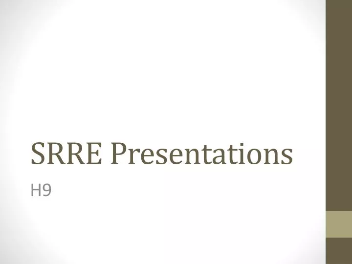 srre presentations