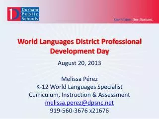 World Languages District Professional Development Day