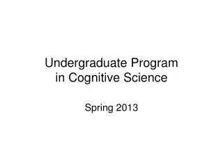 Undergraduate Program in Cognitive Science