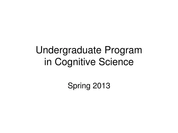 undergraduate program in cognitive science