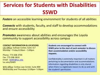 Services for Students with Disabilities SSWD