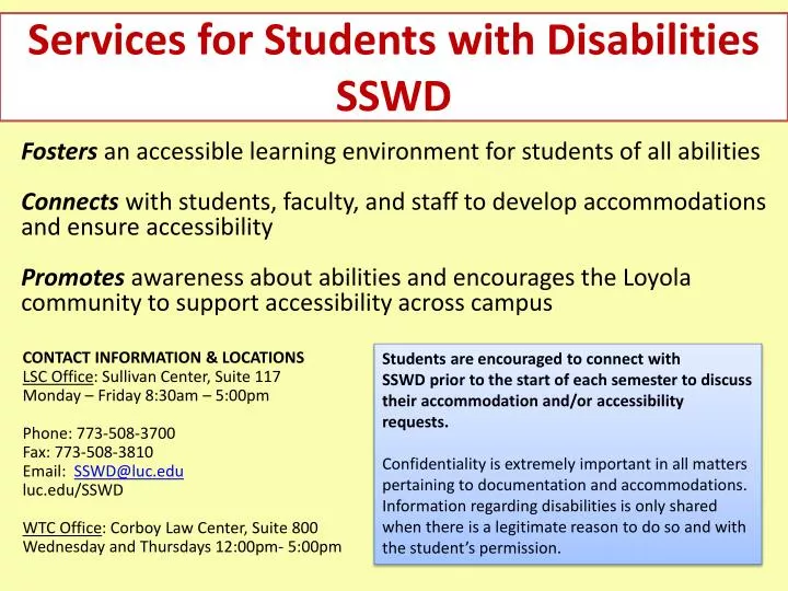 services for students with disabilities sswd