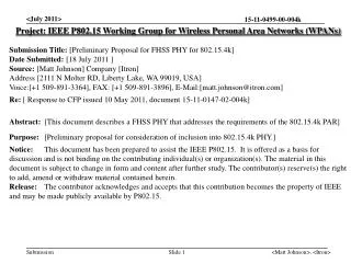 Project: IEEE P802.15 Working Group for Wireless Personal Area Networks (WPANs)