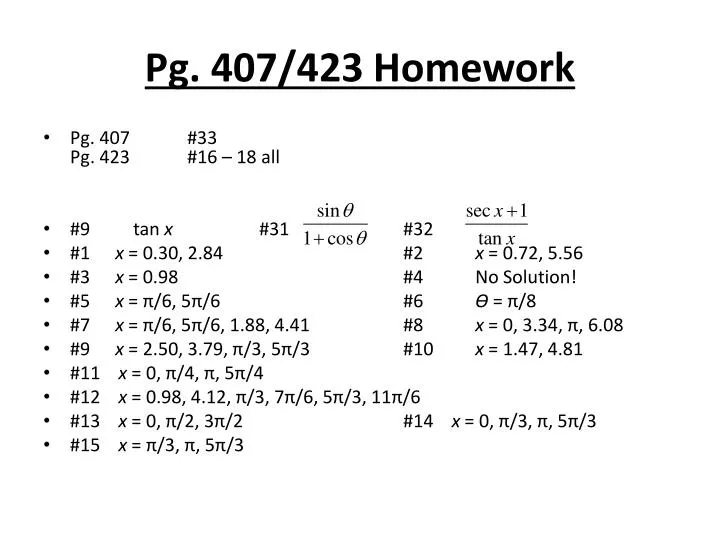 pg 407 423 homework