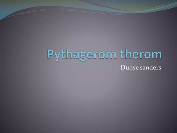 pythagerom therom