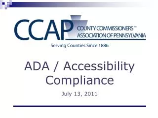 ADA / Accessibility Compliance July 13, 2011