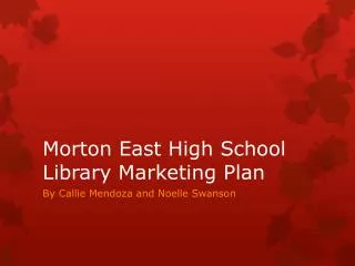 Morton East High School Library Marketing Plan
