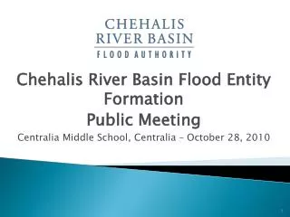 Chehalis River Basin Flood Entity Formation Public Meeting