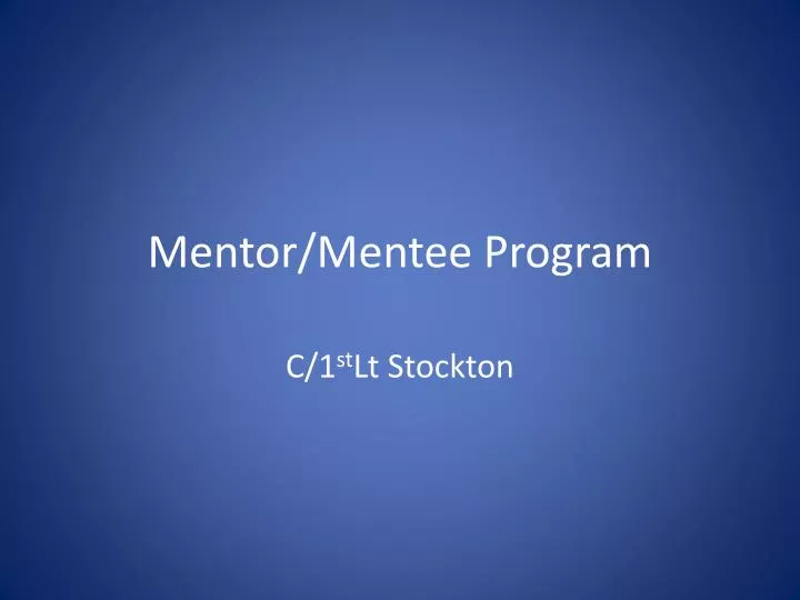 mentor mentee program