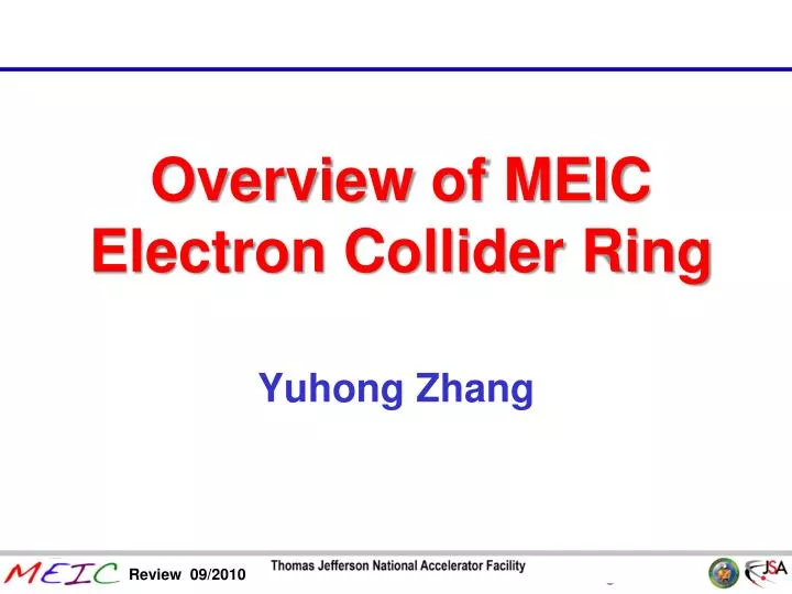 overview of meic electron collider ring