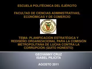 ESCUELA POLITÉCNICA DEL EJÉRCITO FACULTAD DE CIENCIAS ADMINISTRATIVAS, ECONÓMICAS Y DE COMERCIO