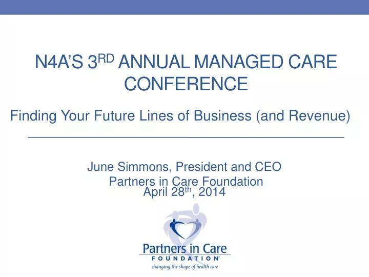 PPT N4a’s 3 rd Annual Managed Care Conference PowerPoint Presentation