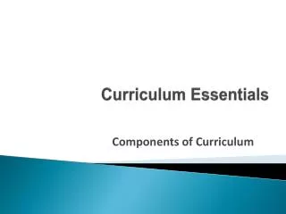 curriculum essentials