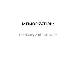 MEMORIZATION:
