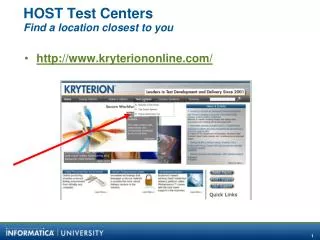 HOST Test Centers Find a location closest to you