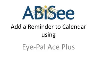 Add a Reminder to Calendar using