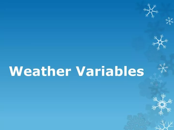 weather variables