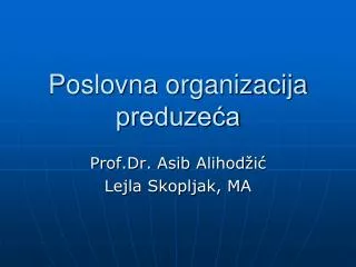 poslovna organizacija preduze a