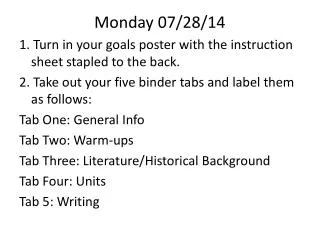 Monday 07/28/14