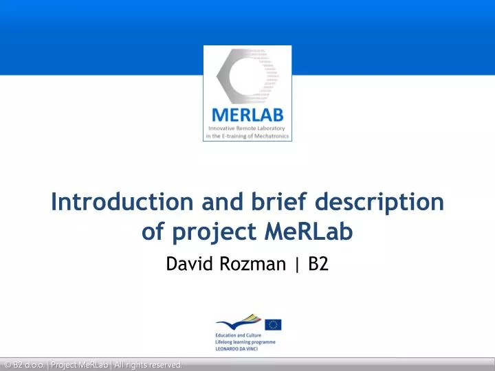 introduction and brief description of project merlab