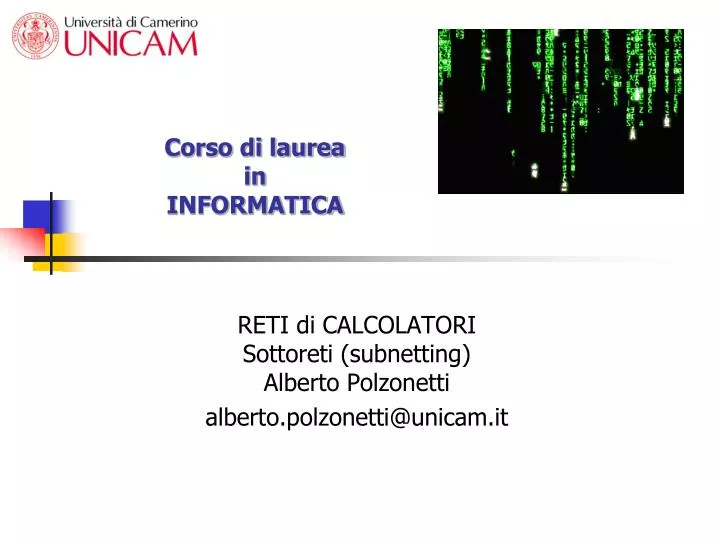 corso di laurea in informatica