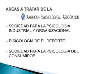 areas a tratar de la