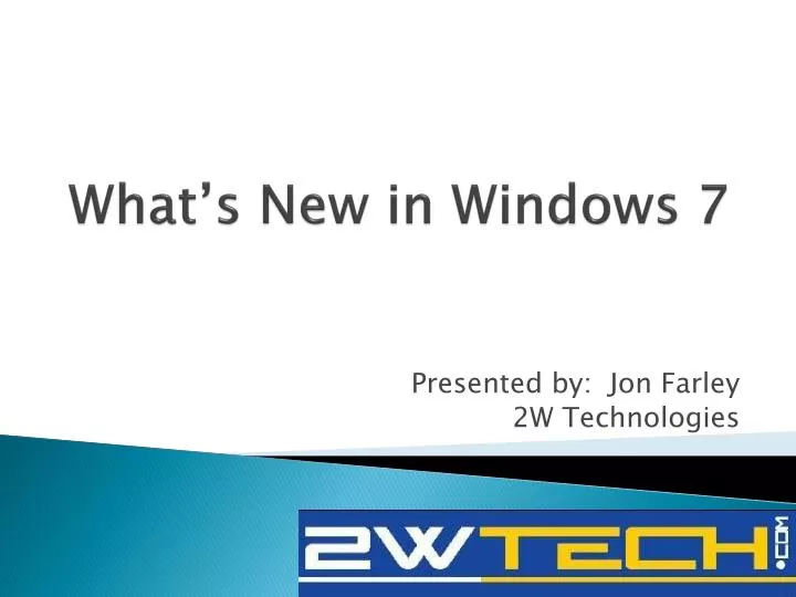 what s new in windows 7